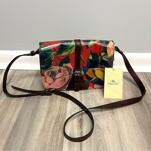 Patricia Nash Purse Women’s Champaign Winter Bloom Floral Leather Crossbody NWT - Picture 2 of 16